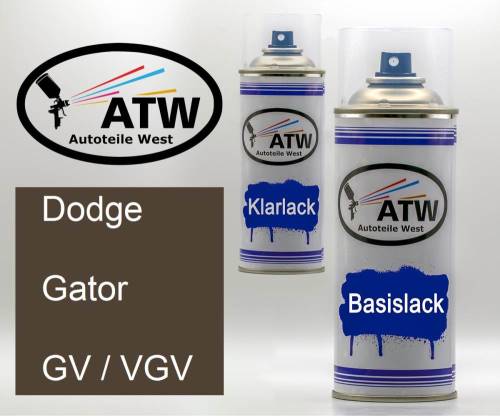 Dodge, Gator, GV / VGV: 400ml Sprühdose + 400ml Klarlack - Set, von ATW Autoteile West.